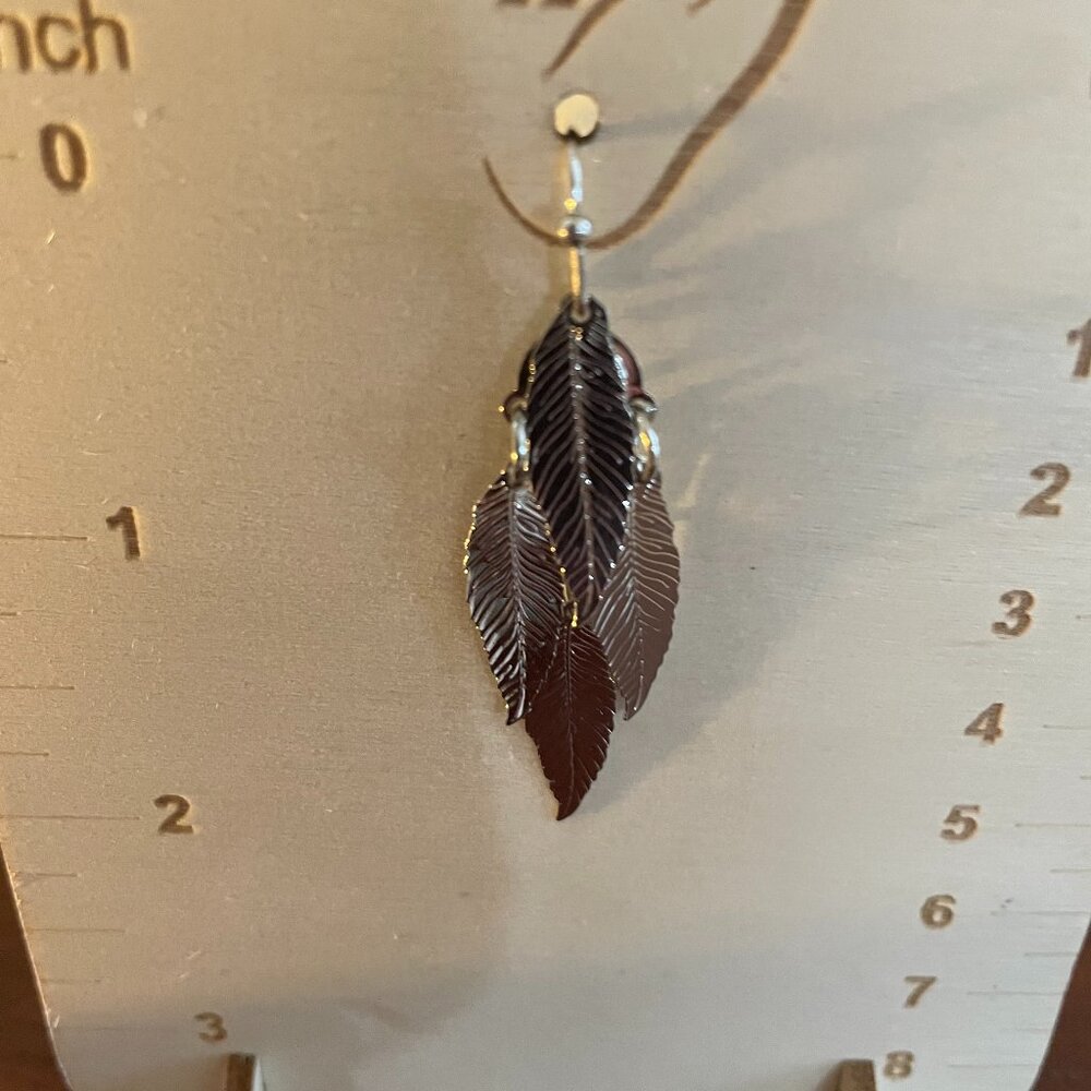 3 for $12.  Maurices Silver Toned Leafed Chandelier Earrings